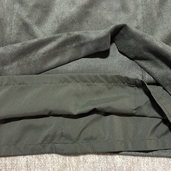 Large J.McLaughlin sheath Delmar faux suede fitted dress olive green women's - Picture 5 of 6